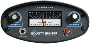 Bounty-Hunter Tracker IV metal detector controls