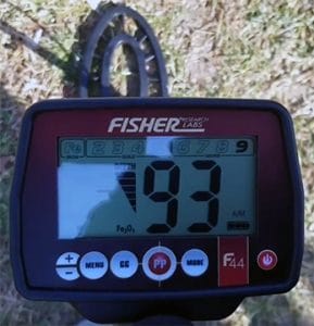 field testing the Fisher F44 metal detector